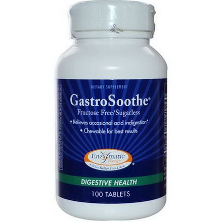 Enzymatic Therapy, GastroSoothe, Digestive Health, Fructose Free/Sugarless, 100 Tablets