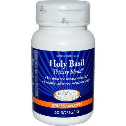 Enzymatic Therapy, Holy Basil, Trinity Blend, Stress/Anxiety, 60 Softgels