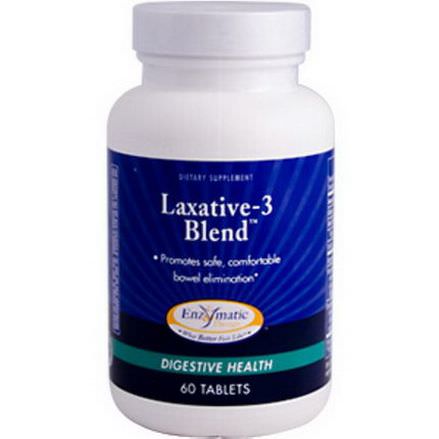 Enzymatic Therapy, Laxative-3 Blend, Digestive Health, 60 Tablets