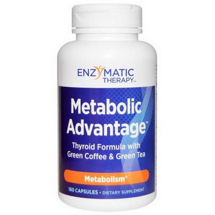 Enzymatic Therapy, Metabolic Advantage, Thyroid Formula with Green Coffee&Green Tea, Metabolism, 180 Capsules