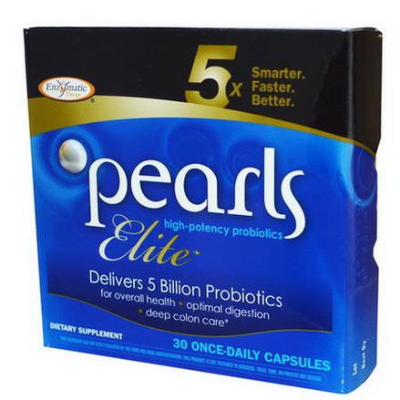 Enzymatic Therapy, Pearls Elite, High Potency Probiotics, 30 Once-Daily Capsules