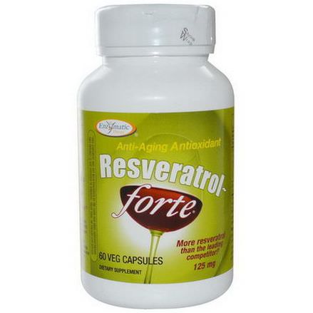 Enzymatic Therapy, Resveratrol~Forte, 125mg, 60 Veggie Caps