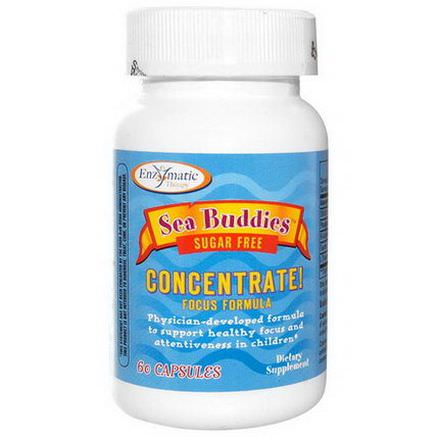 Enzymatic Therapy, Sea Buddies, Concentrate, Focus Formula, Sugar Free, 60 Capsules