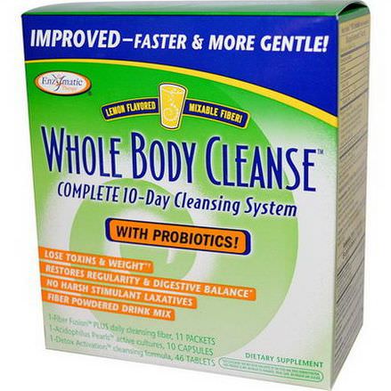 Enzymatic Therapy, Whole Body Cleanse, Complete 10-Day Cleansing System, Lemon Flavored, 3 Piece Kit