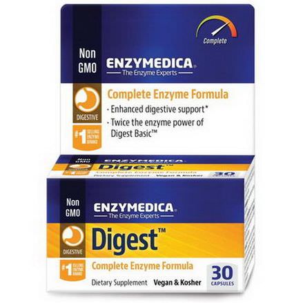 Enzymedica, Digest, Complete Enzyme Formula, 30 Capsules