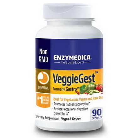 Enzymedica, VeggieGest Formerly Gastro, 90 Capsules