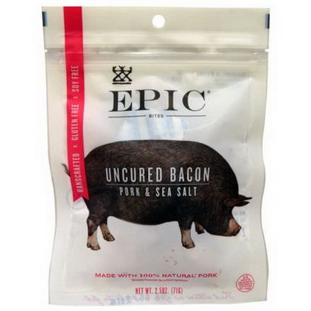 Epic Bar, Bites, Uncured Bacon, Pork&Sea Salt 71g