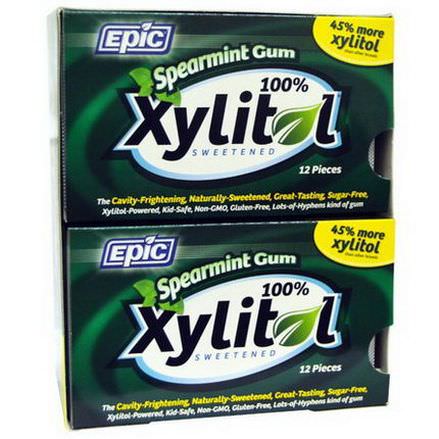 Epic Dental, Spearmint Gum, 12 - Twelve Piece Packages