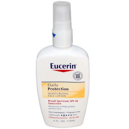Eucerin, Daily Protection Moisturizing Face Lotion, Sunscreen SPF 30, Fragrance Free 118ml