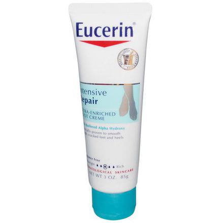 Eucerin, Intensive Repair, Extra-Enriched Foot Creme, Fragrance Free 85g