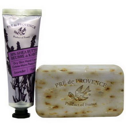 European Soaps, LLC, Shea Butter Gift Bag, Hand Cream&Soap, Lavender 150g