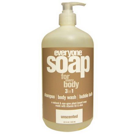 Everyone, Soap For Everybody 3 in 1, Unscented 946ml