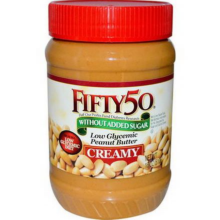 Fifty 50, Low Glycemic Peanut Butter, Creamy 510g