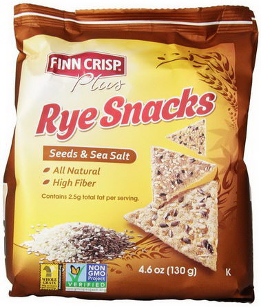 Finn Crisp, Plus, Rye Snacks, Seeds&Sea Salt 130g