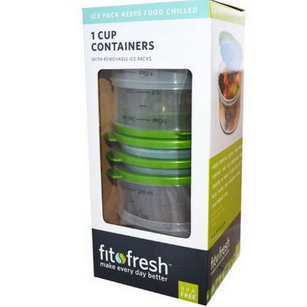Fit&Fresh, 1 Cup Chill Containers, 4 Pack