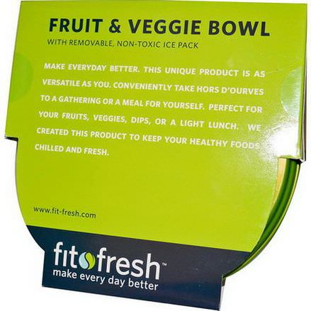Fit&Fresh, Fruit&Veggie Bowl with Removable Ice Pack, 5 Piece Bowl