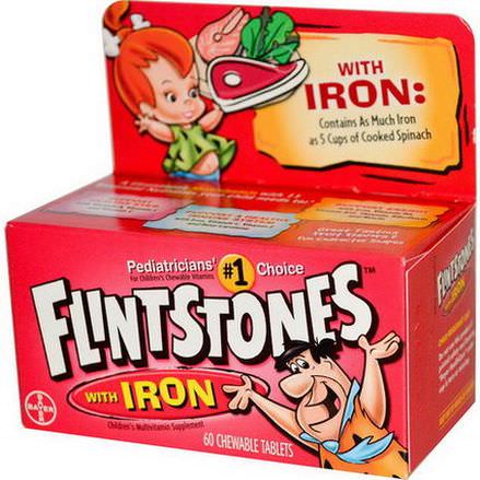 Flintstones, Children's Multivitamin Supplement with Iron, Fruit Flavors, 60 Chewable Tablets