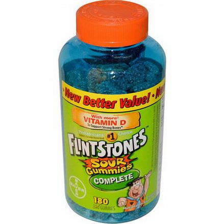 Flintstones, Sour Gummies Complete, Children Multivitamin, 180 Gummies
