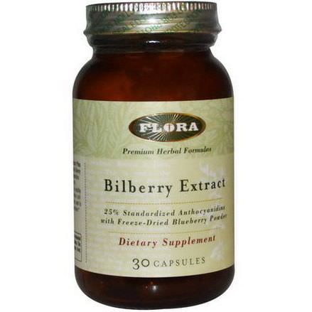 Flora, Bilberry Extract, 30 Capsules