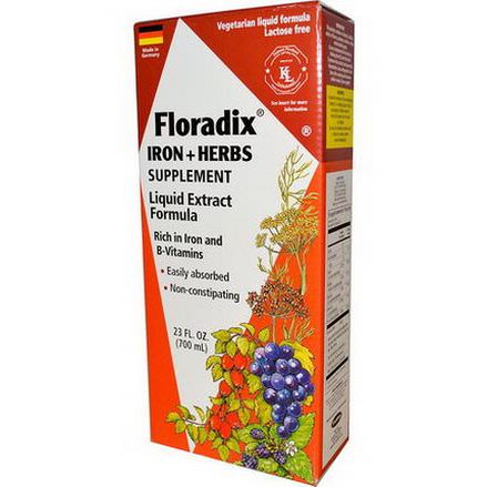 Flora, Floradix, Iron Herbs Supplement, Liquid Extract Formula 700ml