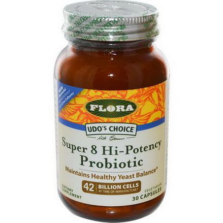 Flora, Udo's Choice, Super 8 Hi-Potency Probiotic, 30 Capsules