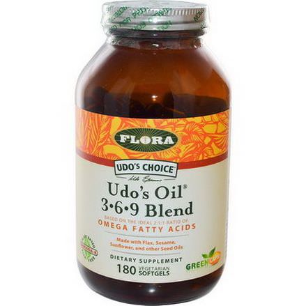 Flora, Udo's Choice, Udo's Oil 3-6-9 Blend, 180 Veggie Softgels