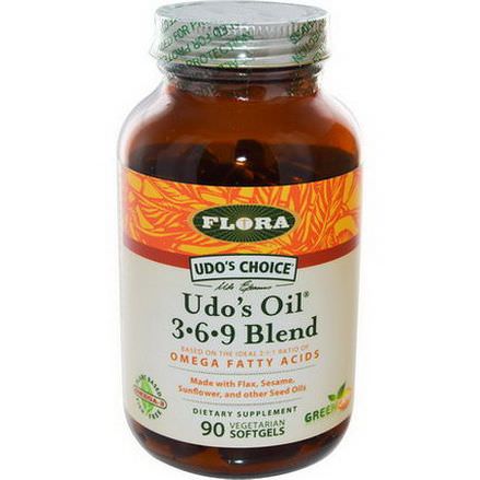 Flora, Udo's Choice, Udo's Oil 3-6-9 Blend, 90 Veggie Softgels