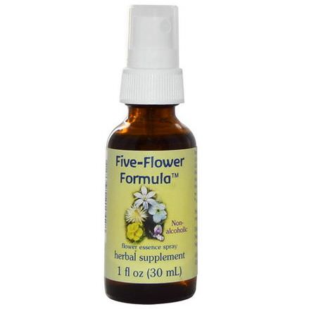 Flower Essence Services, Five-Flower Formula, Flower Essence Spray, Non-Alcoholic 30ml