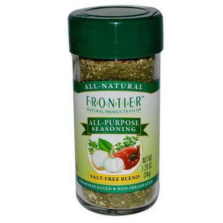 Frontier Natural Products, All-Purpose Seasoning, Salt-Free Blend 34g