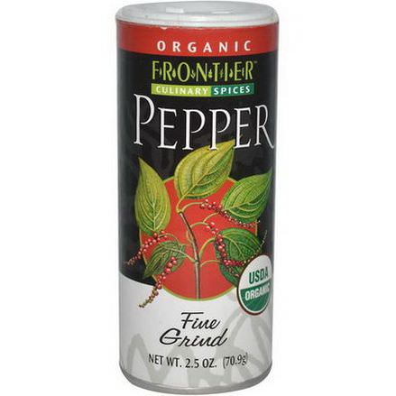 Frontier Natural Products, Organic Black Pepper, Fine Grind 70.9g
