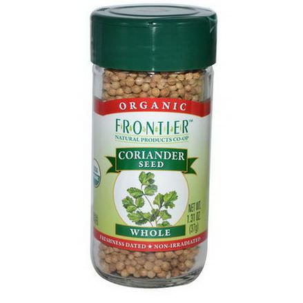 Frontier Natural Products, Organic Coriander Seed, Whole 37g