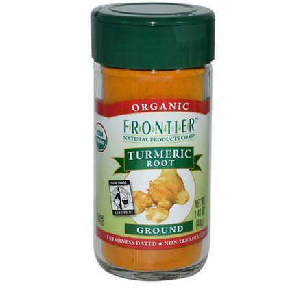 Frontier Natural Products, Organic Fair Trade Certified, Turmeric Root, Ground 40g