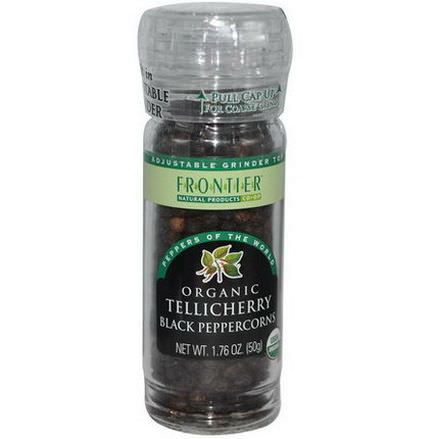 Frontier Natural Products, Organic Tellicherry Black Peppercorns 50g