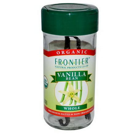 Frontier Natural Products, Organic Vanilla Bean, Farm Grown, Whole, 1 Bean