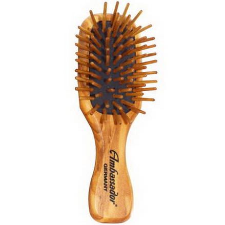 Fuchs Brushes, Ambassador Hairbrushes, Olivewood Mini/Wood Pins, 1 Hair Brush