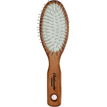 Fuchs Brushes, Ambassador Hairbrushes, Wood Small Oval/Steel Pin, 1 Hair Brush