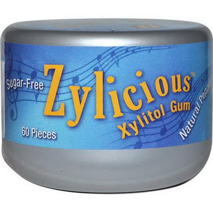 Fun Fresh Foods, Zylicious Xylitol Gum, Natural Peppermint Flavor, 60 Pieces