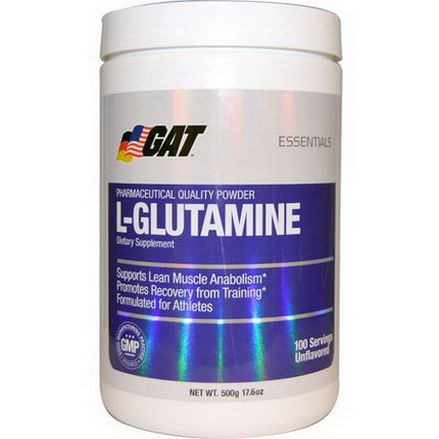 GAT, L-Glutamine, Unflavored 500g