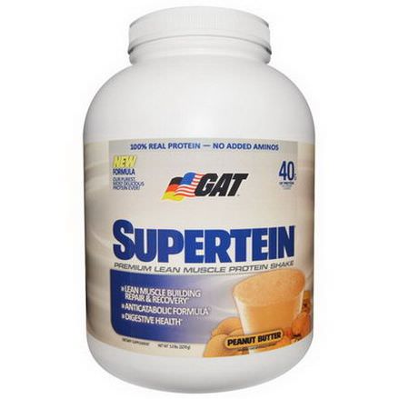 GAT, Supertein, Premium Lean Muscle Protein Shake, Peanut Butter 2270g
