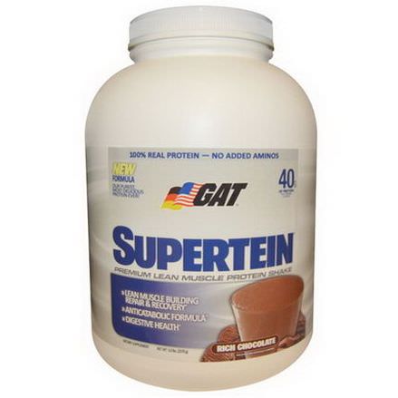 GAT, Supertein, Premium Lean Muscle Protein Shake, Rich Chocolate 2270g
