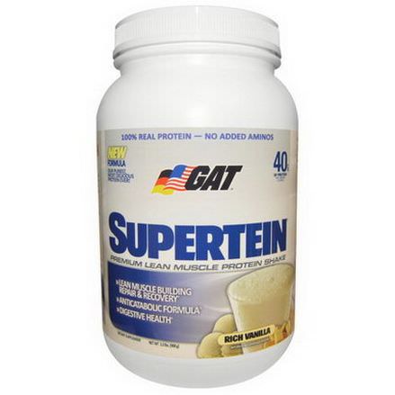 GAT, Supertein, Premium Lean Muscle Protein Shake, Rich Vanilla 908g