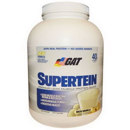 GAT, Supertein, Premium Lean Muscle Protein Shake, Rich Vanilla 2270g