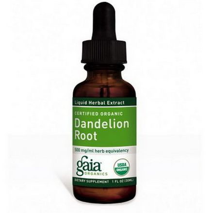 Gaia Herbs, Certified Organic, Dandelion Root 30ml