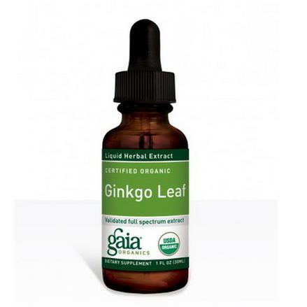 Gaia Herbs, Certified Organic Ginkgo Leaf 30ml