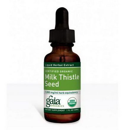 Gaia Herbs, Certified Organic, Milk Thistle Seed 30ml