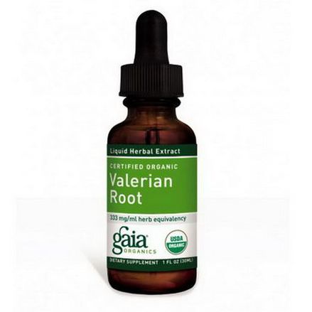 Gaia Herbs, Certified Organic Valerian Root 30ml