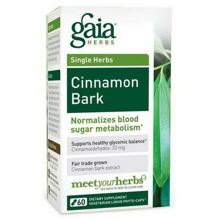 Gaia Herbs, Cinnamon Bark, 60 Veggie Liquid Phyto-Caps