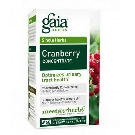 Gaia Herbs, Cranberry Concentrate, 60 Vegetarian Liquid Phyto-Caps