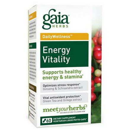 Gaia Herbs, Energy Vitality, 60 Veggie Liquid Phyto-Caps