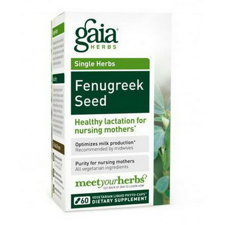 Gaia Herbs, Fenugreek Seed, 60 Veggie Liquid Phyto-Caps